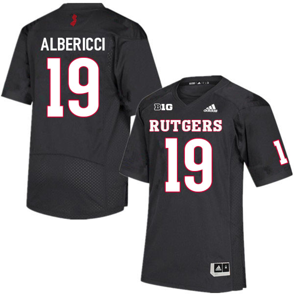Men #19 Austin Albericci Rutgers Scarlet Knights College Football Jerseys Sale-Black